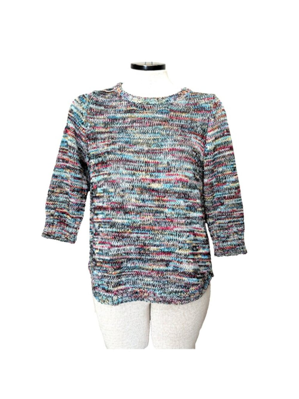 Kim Rogers Petite Multicolored Swester 3/4 Sleeve Size PM Lightweight -48lp - Picture 2 of 10